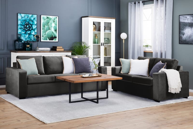 Crazy 2-seters Fløyelssofa - Mørk grå - Møbler - Sofaer - 2 seter sofa