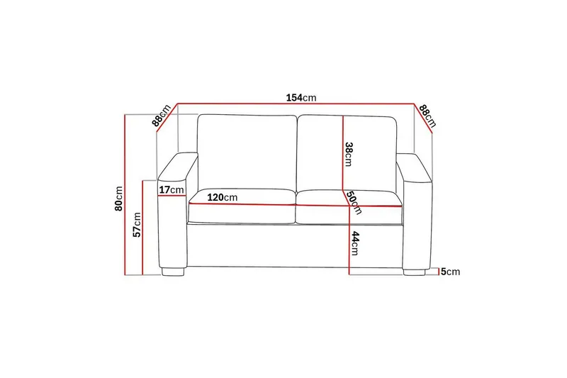 Crazy 2-seters Stoffsofa - Grå - Møbler - Sofaer - 2 seter sofa
