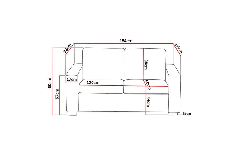 Crazy Sofagruppe 2-seter Sofa + Lenestol i Stoff - Mørk grå - Møbler - Sofaer - 2 seter sofa