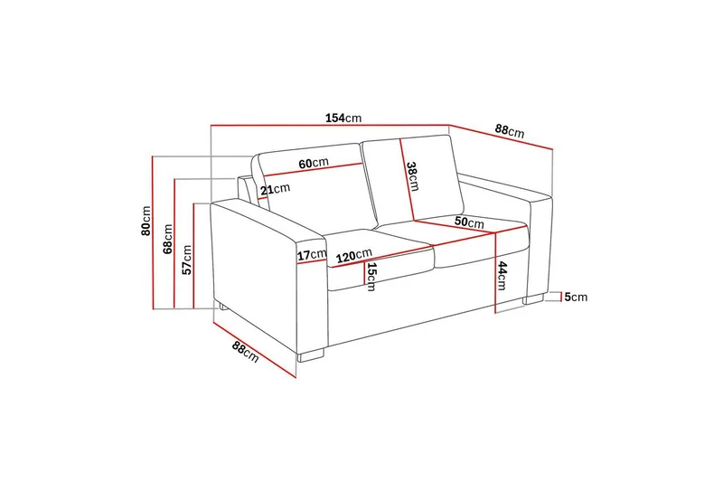 Crazy Sofagruppe 2-seter Sofa + Lenestol i Stoff - Mørk grå - Møbler - Sofaer - 2 seter sofa