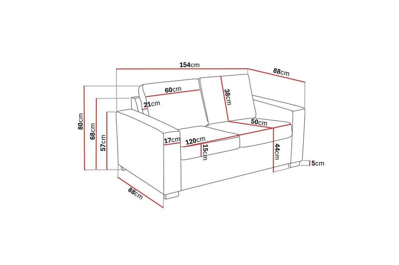 Crazy Sofagruppe 2-seter Sofa + Lenestol i Stoff - Mørk grå - Møbler - Sofaer - 2 seter sofa