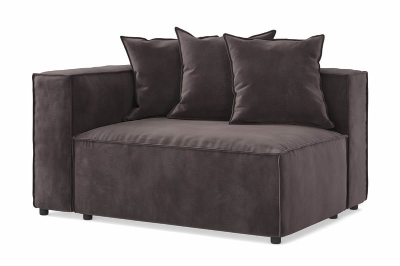 Cubo 2-seters Venstremodul i Fløyel - Antrasitt - Møbler - Sofaer - Modulsofaer - Øvrige moduler for modulsofa