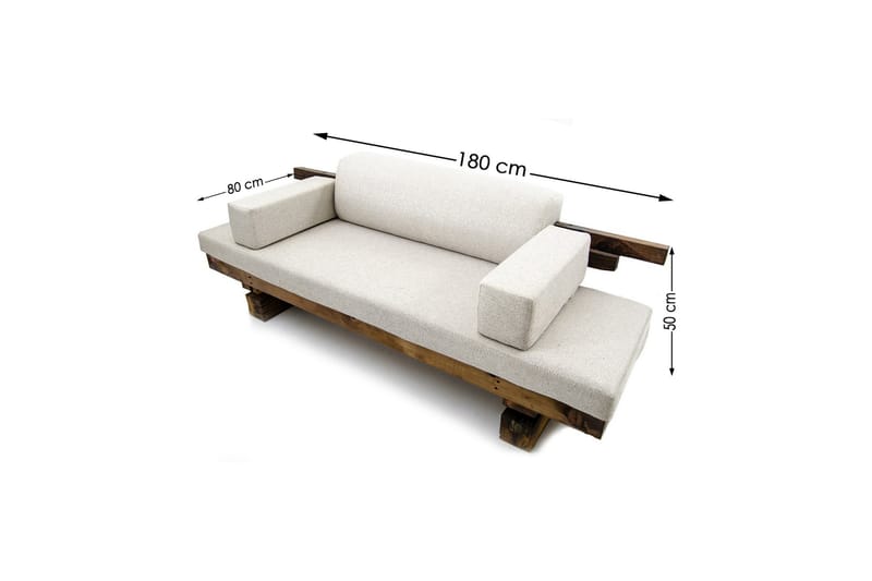 Dasina 2-seter Soffa Narrow - Brun / Hvit - 2 seter sofa