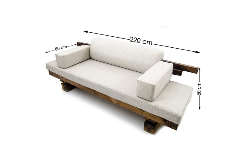 Dasina 2-seters sofa - Brun / Hvit - 2 seter sofa