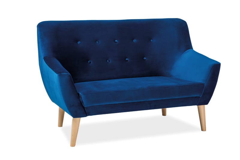 Enordic 2-seters Sofa - Blå/BokTre - Møbler - Sofaer - 2 seter sofa