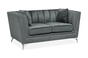 Gaula 2-seter Fløyelssofa 160 cm - Grå - Møbler - Sofaer - 2 seter sofa