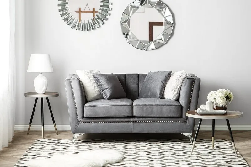 Gaula 2-seter Fløyelssofa 160 cm - Grå - Møbler - Sofaer - 2 seter sofa