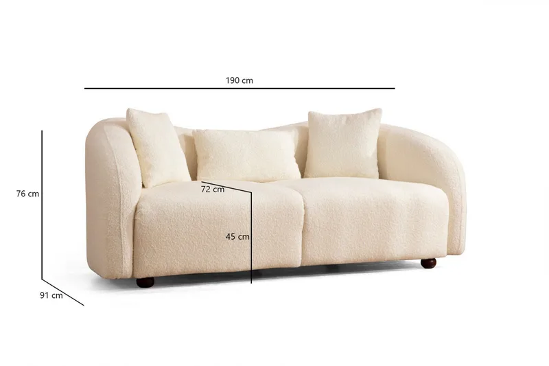 Hungirr Sofa 2-seters - Beige|Bouclé - Møbler - Sofaer - 2 seter sofa