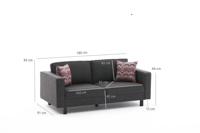 Kaletea Sofa 2-seters - Antrasitt - Møbler - Sofaer - 2 seter sofa
