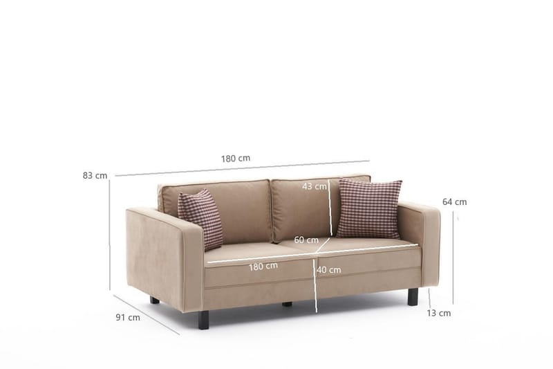 Kaletea Sofa 2-seters - Beige - 2 seter sofa