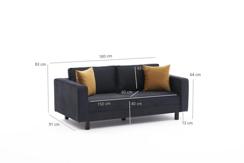 Kaletea Sofa 2-seters - Mørkegrå - Møbler - Sofaer - 2 seter sofa