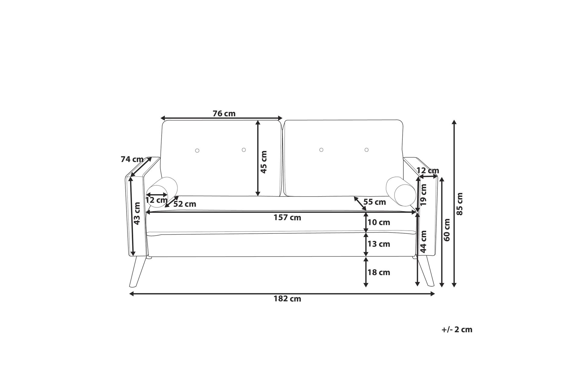 Kalmar Sofa 2-Seter - Blå - Møbler - Sofaer - 2 seter sofa