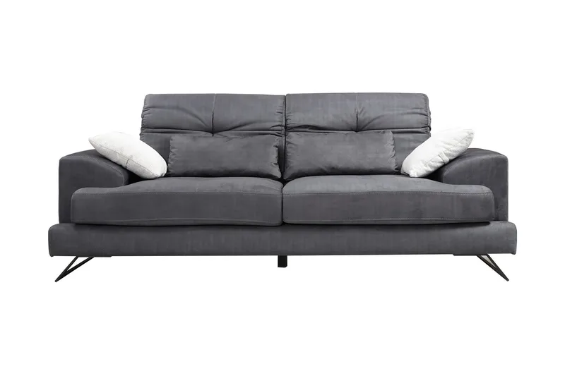 Killem 2-seter Sofa med Lave Armlener og Skrå Ben i Stoff, Antrasitt