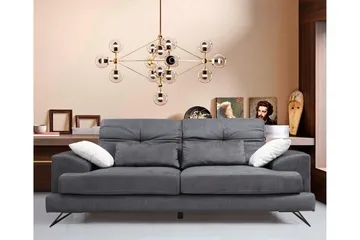 Killem 2-seter Sofa med Lave Armlener og Skrå Ben i Stoff - Antrasitt - Møbler - Sofaer - 2 seter sofa