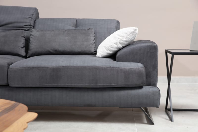 Killem 2-seter Sofa med Lave Armlener og Skrå Ben i Stoff - Antrasitt - Møbler - Sofaer - 2 seter sofa