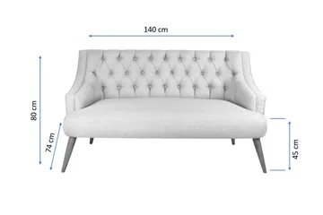 Lamonti 2-seters Sofa - Gul/Natur - Møbler - Sofaer - 2 seter sofa