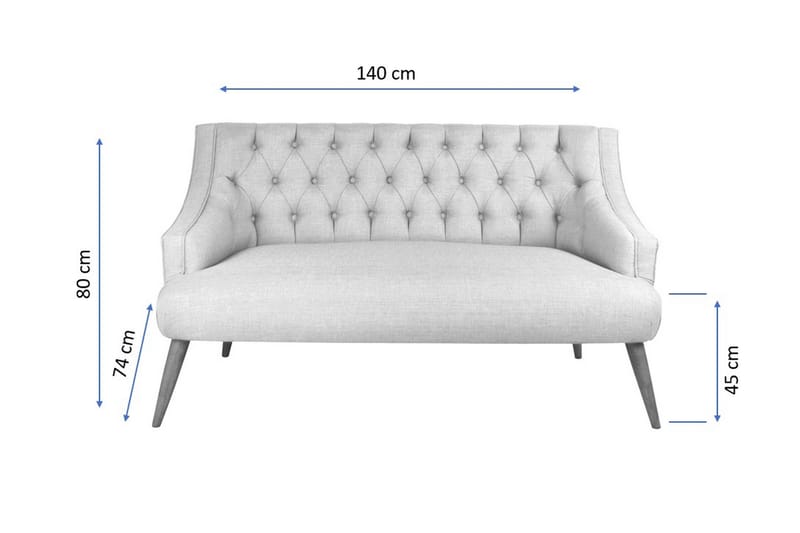 Lamonti 2-seters Sofa - Kremhvit/Natur - 2 seter sofa