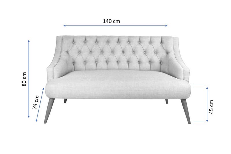 Lamonti 2-seters Sofa - Rød/Natur - Møbler - Sofaer - 2 seter sofa