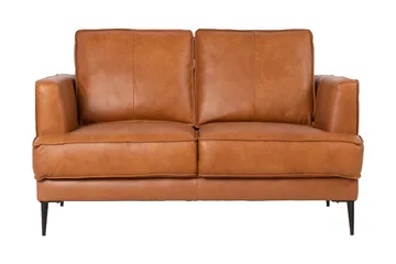 Leo 2-seter Sofa med Smale Armlener i Skinn - Cognac - Møbler - Sofaer - 2 seter sofa