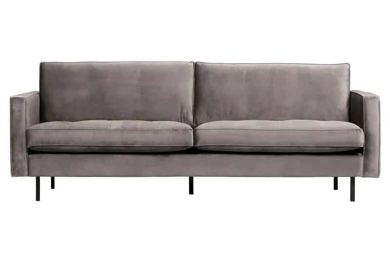 Lissbon 2-seter Sofa 230 cm i Fløyel, Mellomgrå