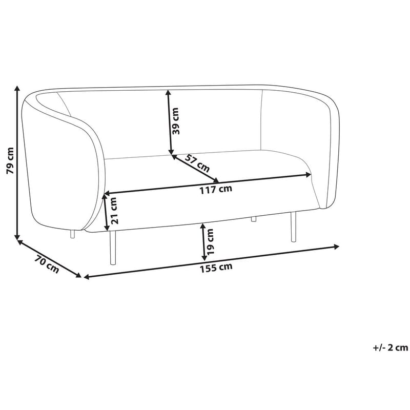 2-seters sofa Loen - Beige, svart - Møbler - Sofaer - 2 seter sofa