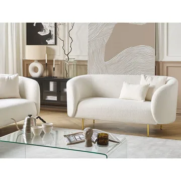 2-seters sofa Loen - Hvit, gull - Møbler - Sofaer - 2 seter sofa