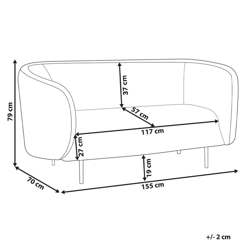 2-seters sofa Loen - Svart, Gull - Møbler - Sofaer - 2 seter sofa
