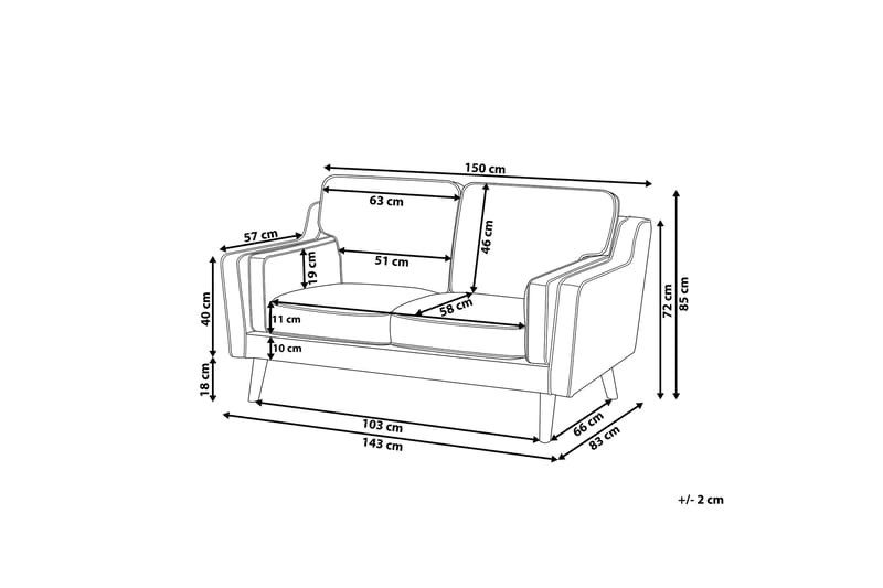 Lokka Sofa 2-4 seter - Grønn - 2 seter sofa