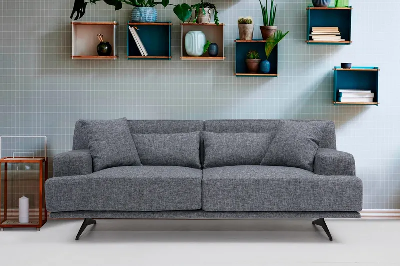 Lums 2-seter Sofa 200 cm i Stoff - Grå - Møbler - Sofaer - 2 seter sofa