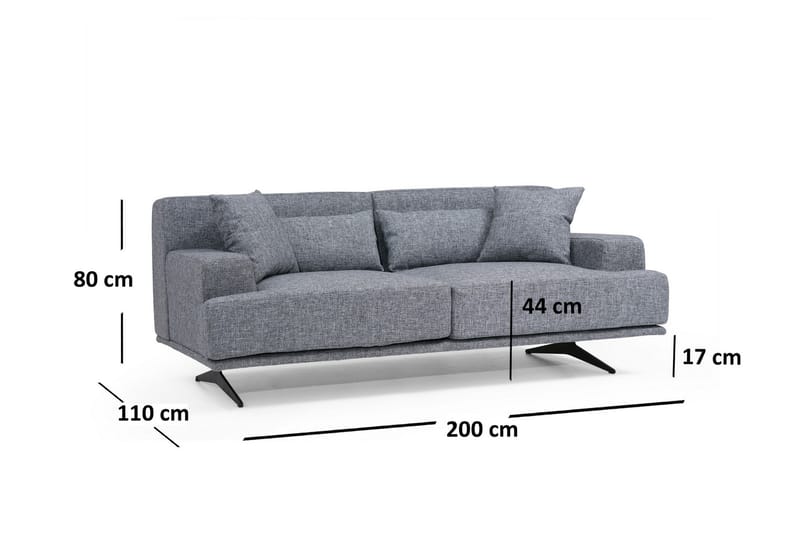 Lums 2-Seter Sofa - Grå - 2 seter sofa