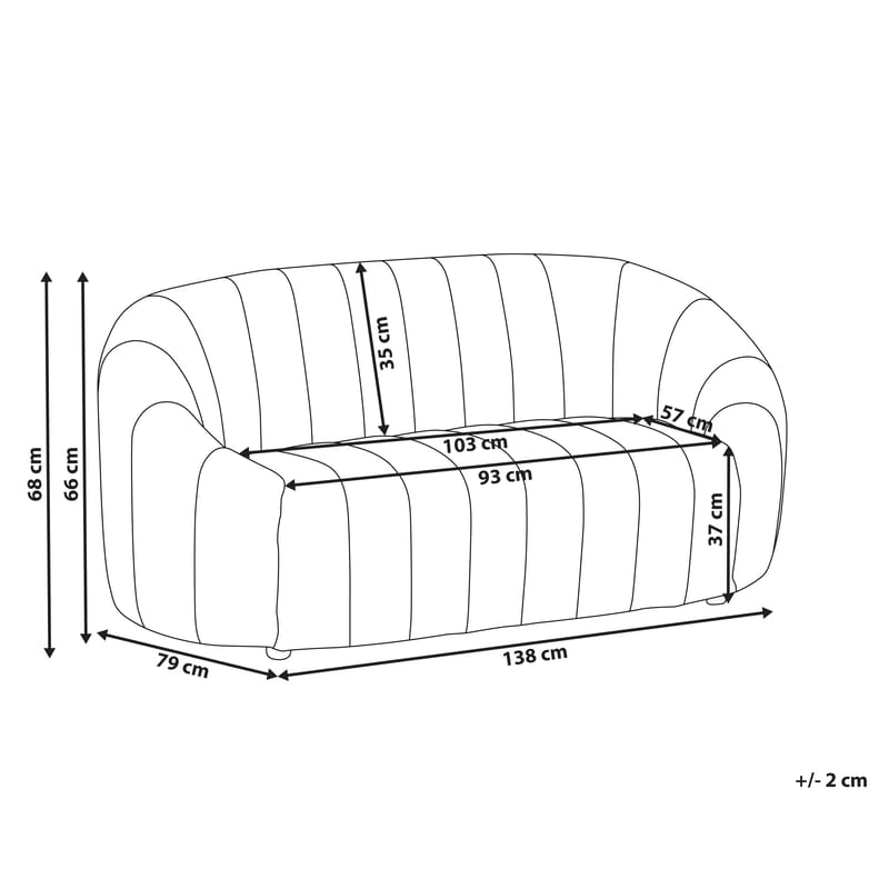 2-seters sofa Malung - Off-White - Møbler - Sofaer - Fløyel sofaer