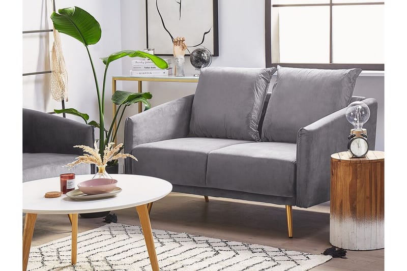 Maurana 2-seters Sofa - Fløyel/Grå - Møbler - Sofaer - 2 seter sofa