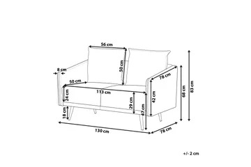 Maurana 2-seters Sofa - Fløyel/Grå - Møbler - Sofaer - 2 seter sofa