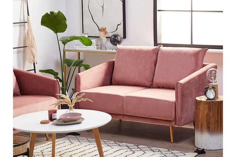 Maurana 2-seters Sofa - Fløyel/Rosa - 2 seter sofa