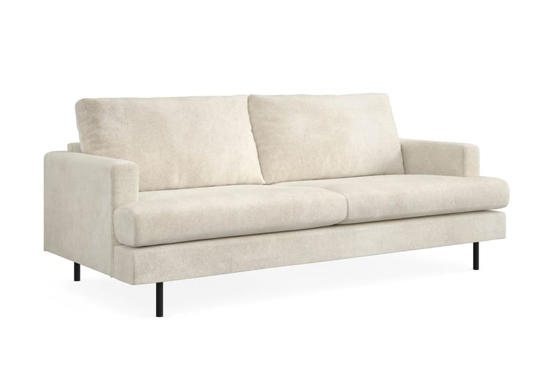 Menard Compact 3-seters Fløyelssofa - Kremhvit - Møbler - Sofaer - Sofa 3 seter