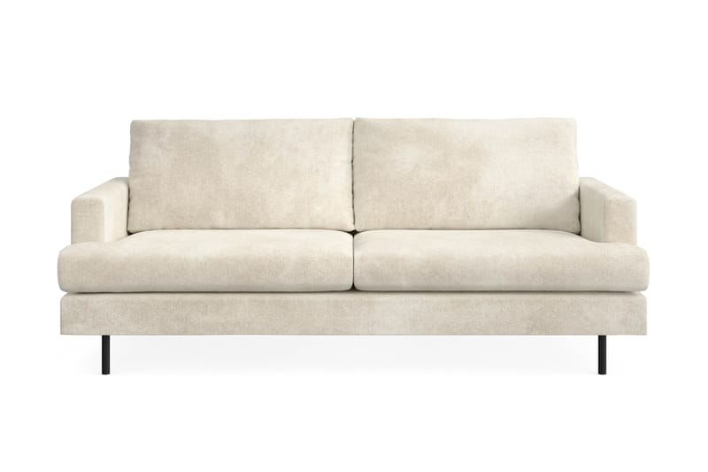Menard Compact 3-seters Fløyelssofa - Kremhvit - Møbler - Sofaer - Sofa 3 seter