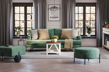 Menard Compact 3-seters Fløyelssofa - Mørk grønn - Møbler - Sofaer - Sofa 3 seter