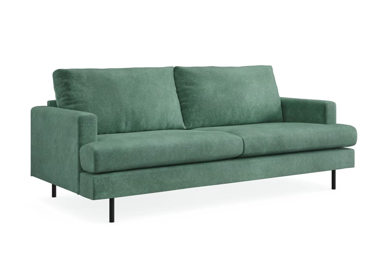 Menard Compact 3-seters Fløyelssofa - Mørk grønn - Møbler - Sofaer - Sofa 3 seter