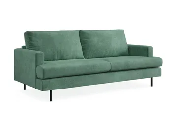Menard Compact 3-seters Fløyelssofa - Mørk grønn - Møbler - Sofaer - Sofa 3 seter