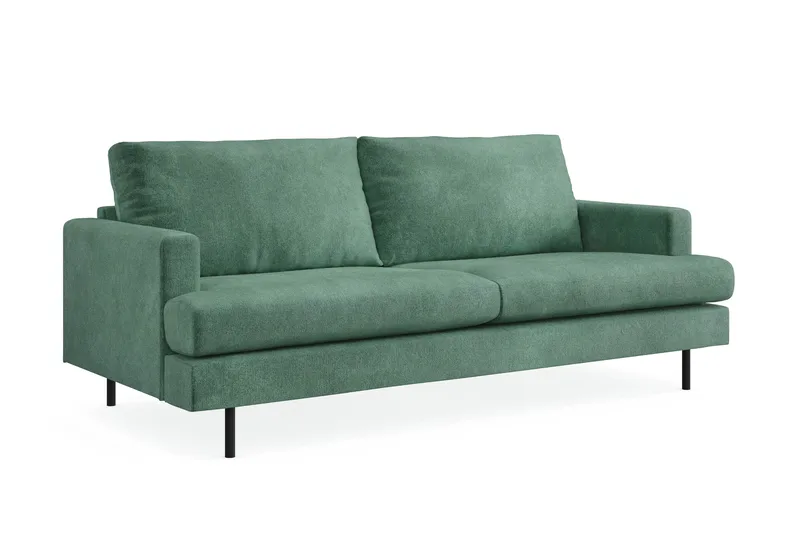 Menard Compact 3-seters Fløyelssofa - Mørk grønn - Møbler - Sofaer - Sofa 3 seter