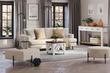 Menard Compact 3-seters Manchestersofa - Beige - Møbler - Sofaer - Sofa 3 seter