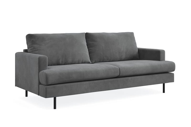 Menard Compact 3-seters Manchestersofa - Grå - Møbler - Sofaer - Sofa 3 seter
