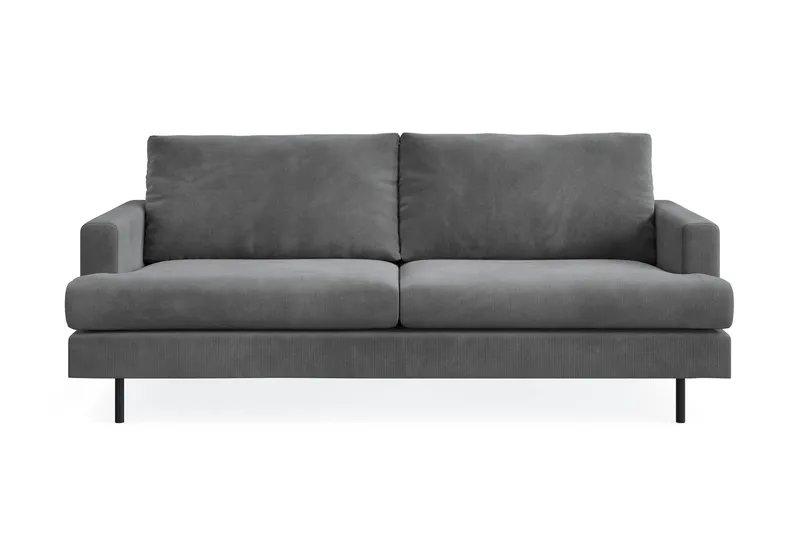 Menard Compact 3-seters Manchestersofa - Grå - Møbler - Sofaer - Sofa 3 seter