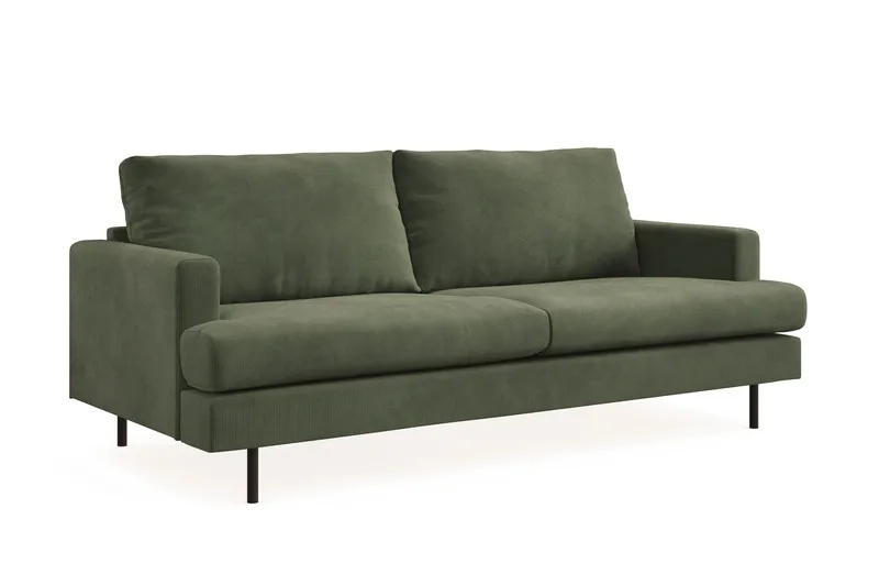 Menard Compact 3-seters Manchestersofa - Grønn - Møbler - Sofaer - Sofa 3 seter