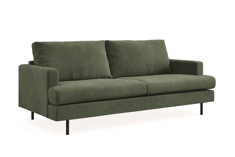 Menard Compact 3-seters Manchestersofa - Grønn - Møbler - Sofaer - Sofa 3 seter