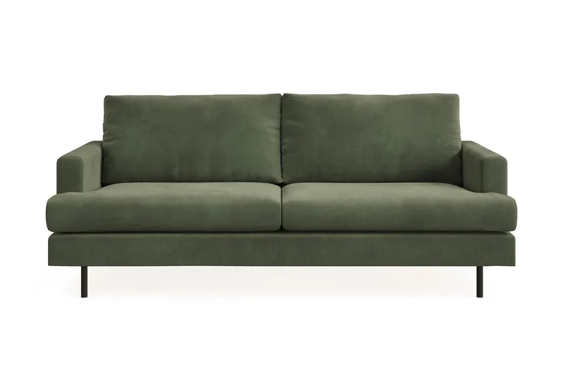 Menard Compact 3-seters Manchestersofa - Grønn - Møbler - Sofaer - Sofa 3 seter