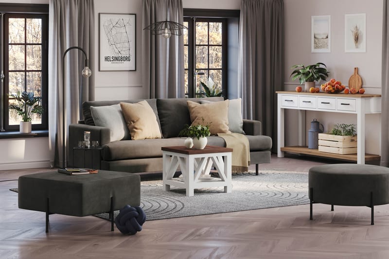 Menard Compact 3-seters Manchestersofa - Mørk grå - Møbler - Sofaer - Sofa 3 seter