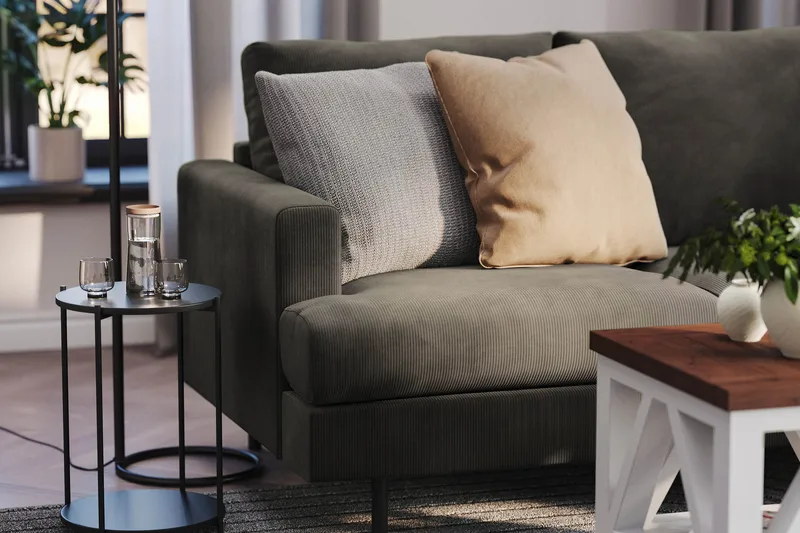 Menard Compact 3-seters Manchestersofa - Mørk grå - Møbler - Sofaer - Sofa 3 seter