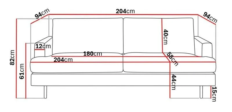 Menard Compact 3-seters Manchestersofa - Mørk grå - Møbler - Sofaer - Sofa 3 seter
