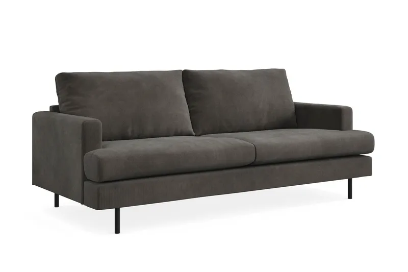 Menard Compact 3-seters Manchestersofa - Mørk grå - Møbler - Sofaer - Sofa 3 seter